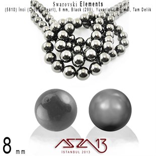 5810-298 Crystal Black Pearl 8 mm (İnci) / 30 Adet