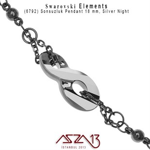 Swarovski 6792 Silver Night (Infinity Pendant) 18 mm Kristal Sonsuzluk