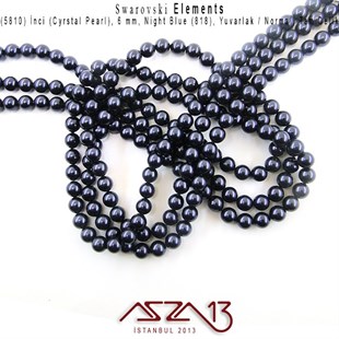 5810-818 Crystal Night Blue Pearl 6 mm (İnci) / 40 Adet