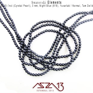 5810-818 Crystal Night Blue Pearl 3 mm (İnci) / 50 Adet
