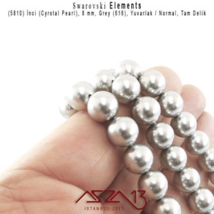 5810-616 Crystal Light Grey Pearl 8 mm (İnci) / 30 Adet