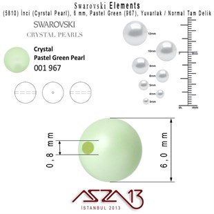 5810-967 Crystal Pastel Green Pearl 6 mm (İnci) / 40 Adet