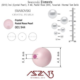 5810-944 Crystal Pastel Rose Pearl 4 mm (İnci) / 50 Adet