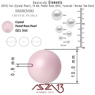 5810-944 Crystal Pastel Rose Pearl 10 mm (İnci) / 15 Adet