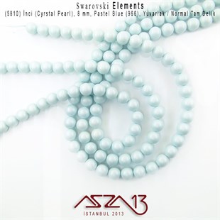 5810-966 Crystal Pastel Blue Pearl 8 mm (İnci) / 30 Adet