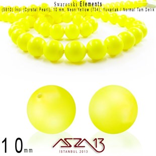 5810-734 Crystal Neon Yellow Pearl 10 mm (İnci) / 15 Adet