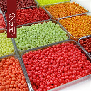 Kum Boncuk 6/0 (4,1 mm) Kırmızı-Sarı Büyük Set (11 Renk)