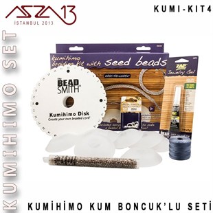 Kumihimo 4 Nolu Kit (Boncuk ve İpler)