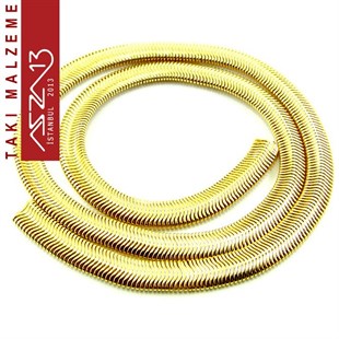 Micron 22K Altın Kaplamalı Yassı Yılan 6x2,5 mm Zincir / Paket İçeriği 42 cm