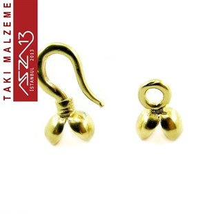 Mikron 22K Altın Kaplamalı Yuvarlak Düğüm Kapama-Klips / Paket İçeriği 1 Çift