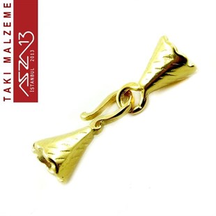 Mikron 22K Altın Kaplamalı Konik Kordon Uç Kapama-Klips / Paket İçeriği 1 Çift