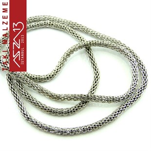 Micron 22K Paladyum Kaplamalı Kafes Örgü 2,5 mm Zincir / Paket İçeriği 42 cm