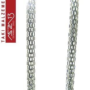 Micron 22K Paladyum Kaplamalı Kafes Örgü 2,5 mm Zincir / Paket İçeriği 42 cm