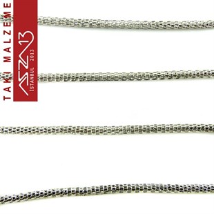 Micron 22K Paladyum Kaplamalı Kafes Örgü 2,5 mm Zincir / Paket İçeriği 42 cm