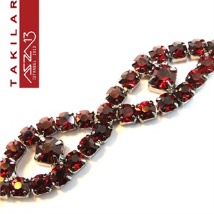 Kristal Garnet Taşlı Oval Halka Bileklik
