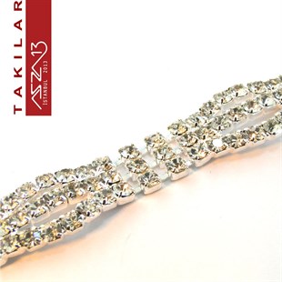 Kristal Taşlı Üç Dizi Sıralı Bileklik