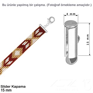 Kapama - Slider 15 mm - Altın, Rose Altın ve Rodyum Kaplama / 2 Adet