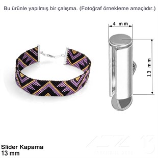 Kapama - Slider 13 mm - Altın, Rose Altın ve Rodyum Kaplama / 2 Adet