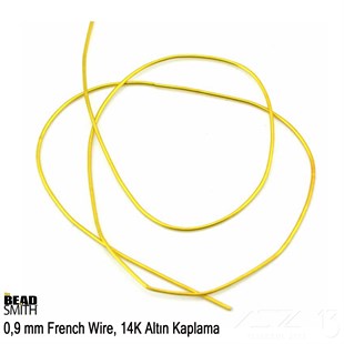 14K Altın Kaplama, 0,9 mm İçi Boş Metal Tel / French Wire / Paket İçeriği 35 cm