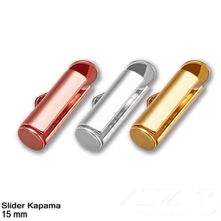Kapama - Slider 15 mm - Altın, Rose Altın ve Rodyum Kaplama / 2 Adet