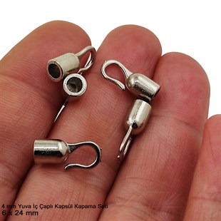 Kapama (Kapsül) - Döküm ve Çengel Klipsli Set - 24 mm - Nikel Kaplama 