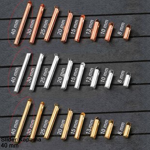 Kapama - Slider 40 mm - Altın, Rose Altın ve Rodyum Kaplama / 2 Adet