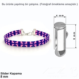 Kapama - Slider 8 mm - Altın, Rose Altın ve Rodyum Kaplama / 2 Adet