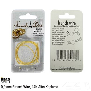 14K Altın Kaplama, 0,9 mm İçi Boş Metal Tel / French Wire / Paket İçeriği 35 cm