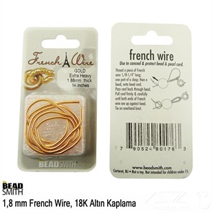 18K Altın Kaplama, 1,8 mm İçi Boş Metal Tel / French Wire / Paket İçeriği 35 cm