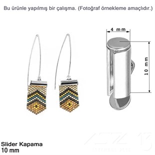 Kapama - Slider 10 mm - Altın, Rose Altın ve Rodyum Kaplama / 2 Adet