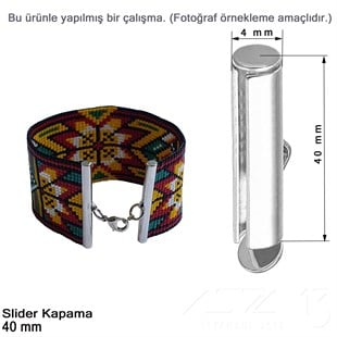 Kapama - Slider 40 mm - Altın, Rose Altın ve Rodyum Kaplama / 2 Adet