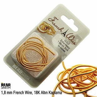 18K Altın Kaplama, 1,8 mm İçi Boş Metal Tel / French Wire / Paket İçeriği 35 cm