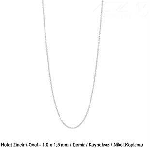 Zincir - Halat Tip - Oval 1,0 mm - Nikel Kaplama  / 1 Metre