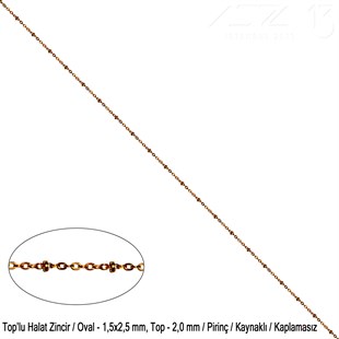 Zincir - Toplu Halat Tip - Oval 1,5 mm - Kaplamasız - Kaynaklı  / 1 Metre