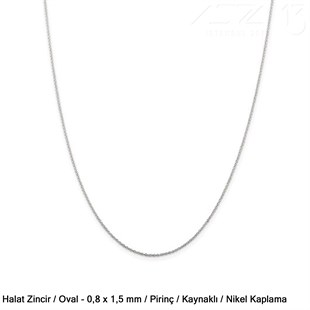 Zincir - Halat Tip - Oval 0,8 mm - Nikel Kaplama - Kaynaklı  / 1 Metre