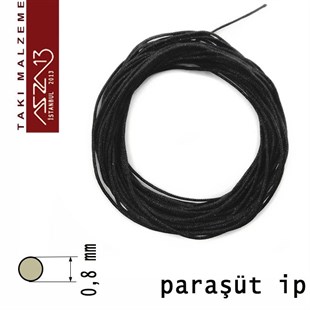 Siyah 0,8 mm Kalınlıkta Paraşüt İpi / 5 Metre