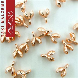 Rose Altın Kaplamalı 9x4 mm Pirinç Döküm Düğüm Kapama / Paket İçeriği 8 Adet