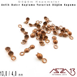 Antik Bakır Kaplama - 13 mm - Pres Düğüm Kapama / 20 Adet
