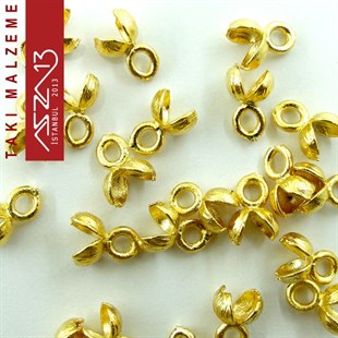 Altın Kaplamalı 11x6 mm Pirinç Döküm Düğüm Kapama / Paket İçeriği 4 Adet