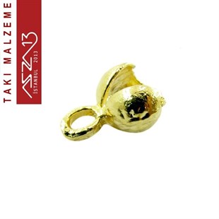 Altın Kaplamalı 9x4 mm Pirinç Döküm Düğüm Kapama / Paket İçeriği 8 Adet