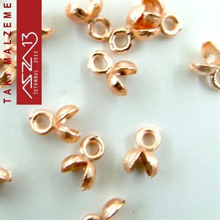 Rose Altın Kaplamalı 11x6 mm Pirinç Döküm Düğüm Kapama / Paket İçeriği 4 Adet