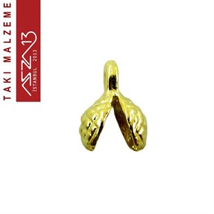 Altın Kaplamalı 9x4 mm Pirinç Döküm Düğüm Kapama / Paket İçeriği 8 Adet