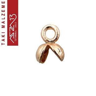 Rose Altın Kaplamalı 11x6 mm Pirinç Döküm Düğüm Kapama / Paket İçeriği 4 Adet