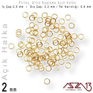 Altın Kaplamalı 0,6 mm Telden 2 mm Açık Halka / Paket İçeriği 550 Adet