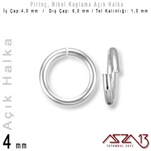 Nikel Kaplamalı 1,0 mm Telden 4 mm Açık Halka / Paket İçeriği 160 Adet