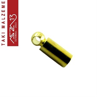 Altın Kaplamalı 6x2 mm Pirinç Kordon-Zincir Sonu Kapsül / Paket İçeriği 30 Adet