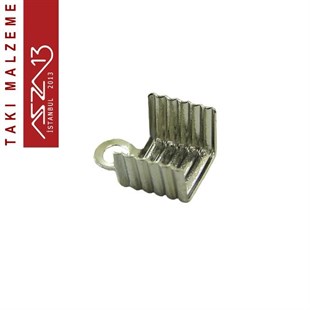 Nikel Kaplamalı 6 mm Kulplu Köşeli Desenli Sıkma Uç Kapama / Paket İçeriği 20 Adet
