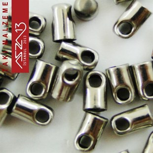 Nikel Kaplamalı 2,5 mm Kulplu Uç Kapama Kapsülü / Paket İçeriği 20 Adet