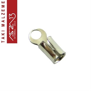 Nikel Kaplamalı 3 mm Yuvarlak Kulplu Sıkma Uç Kapama / Paket İçeriği 20 Adet