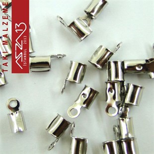 Nikel Kaplamalı 4 mm Yuvarlak Kulplu Sıkma Uç Kapama / Paket İçeriği 20 Adet